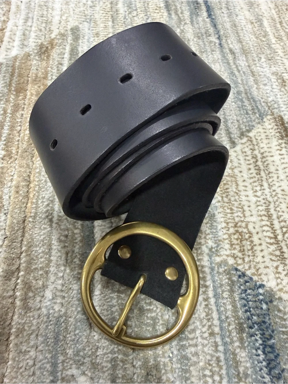 Treasure & Bond Black Embossed Logo Leather Belt